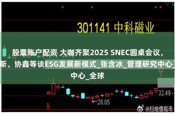 股票账户配资 大咖齐聚2025 SNEC圆桌会议，阿特斯、协鑫等谈ESG发展新模式_张含冰_管理研究中心_全球
