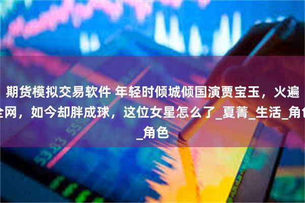 期货模拟交易软件 年轻时倾城倾国演贾宝玉，火遍全网，如今却胖成球，这位女星怎么了_夏菁_生活_角色