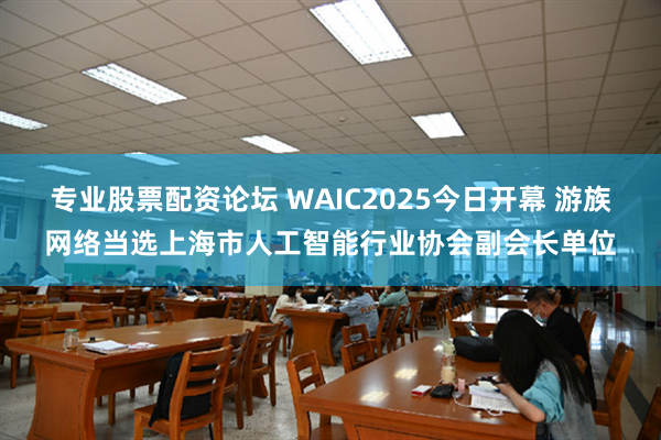 专业股票配资论坛 WAIC2025今日开幕 游族网络当选上海市人工智能行业协会副会长单位