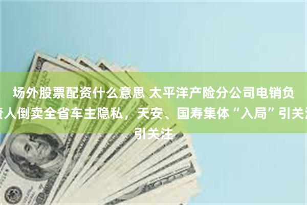 场外股票配资什么意思 太平洋产险分公司电销负责人倒卖全省车主隐私，天安、国寿集体“入局”引关注